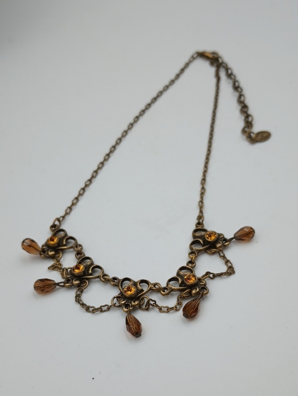 Robert Rose Antique Gold Tone Choker, Feminine, Dainty